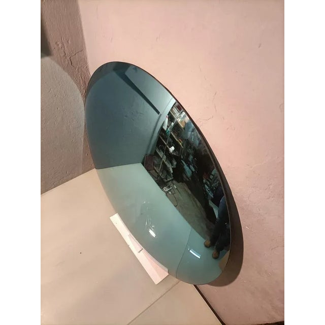 Round Blue Convex Mirror in Iron & Wooden Structure, 2000s, in Flawless conditions. Designed from 2000 I have official...