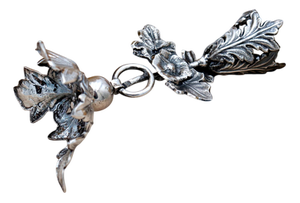 Silver Toothpick Holder with Chalice Reliefs