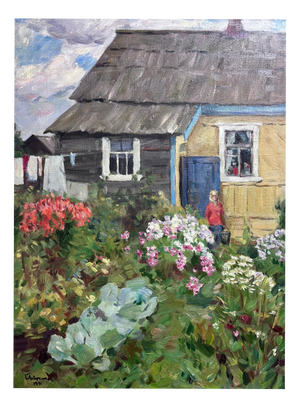 Boris Lavrenko, In the Garden, Oil on Canvas, 1991