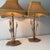 Tan Late 20th Century Bamboo Tole Table Lamps With Pagoda; A Pair For Sale - Image 8 of 10