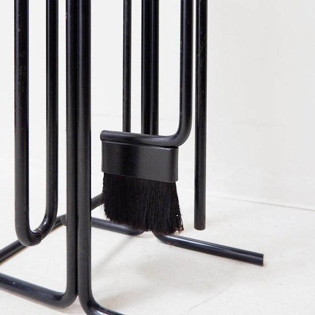 Vintage Black Metal Fire Set by Ann Maes, 1970s, Set of 5 For Sale - Image 13 of 15