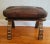 Handcrafted Moroccan Camel Saddle, Genuine Leather Cushion Stool in Dark Brown For Sale - Image 9 of 10