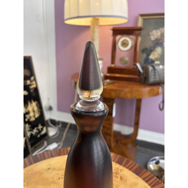 Venini Italian Incisi Bottle in Murano Glass by Venini, 1980s For Sale - Image 4 of 10
