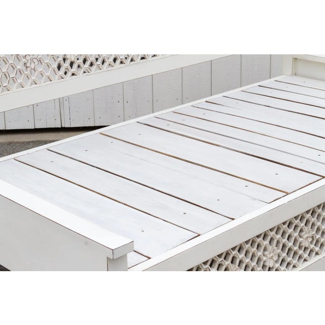 White Carved Floral Jali Daybed Sofa For Sale - Image 10 of 13