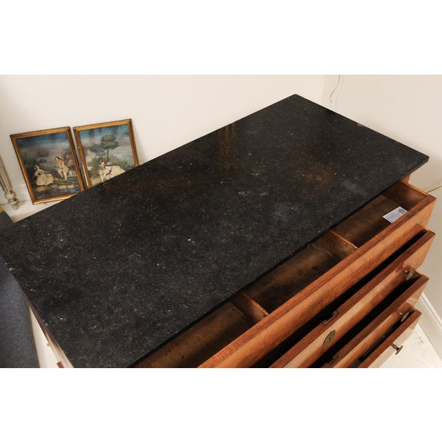 Brown 19th C. Empire Walnut Commode With Black Marble Top For Sale - Image 8 of 13