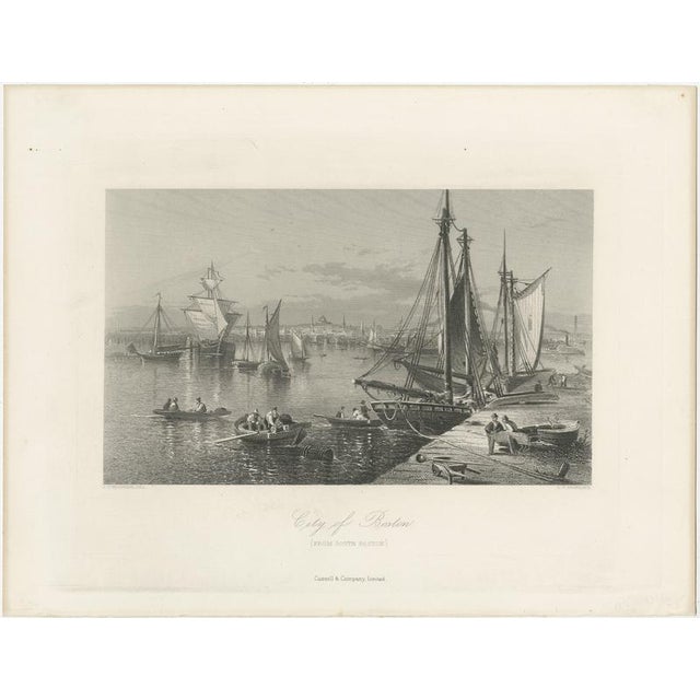 City of boston, harbor view from south boston – antique maritime engraving this finely detailed 19th-century engraving...