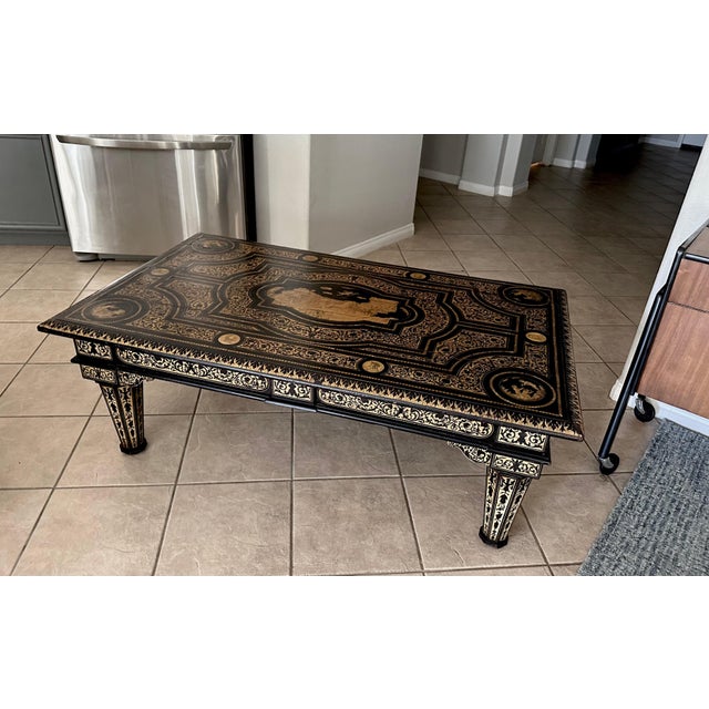 Wood Late 19th Century Italian Neo-Classic Inlaid Marquetry Coffee Table For Sale - Image 7 of 18