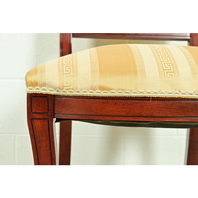 Brown Baker Furniture Style Regency Carved Mahogany Side Chairs or Dining Chairs, Pair For Sale - Image 8 of 14