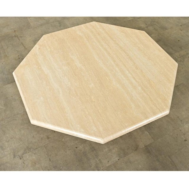 French Vintage Octagonal Travertine Coffee Table For Sale - Image 12 of 12