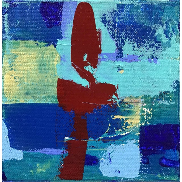 “Red Swan” Original Abstract Acrylic Painting on Stretched Canvas For Sale