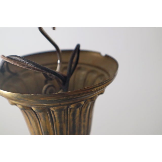 Danish Art Deco Chandelier with Alabaster-Look Glass Bowls For Sale - Image 6 of 18