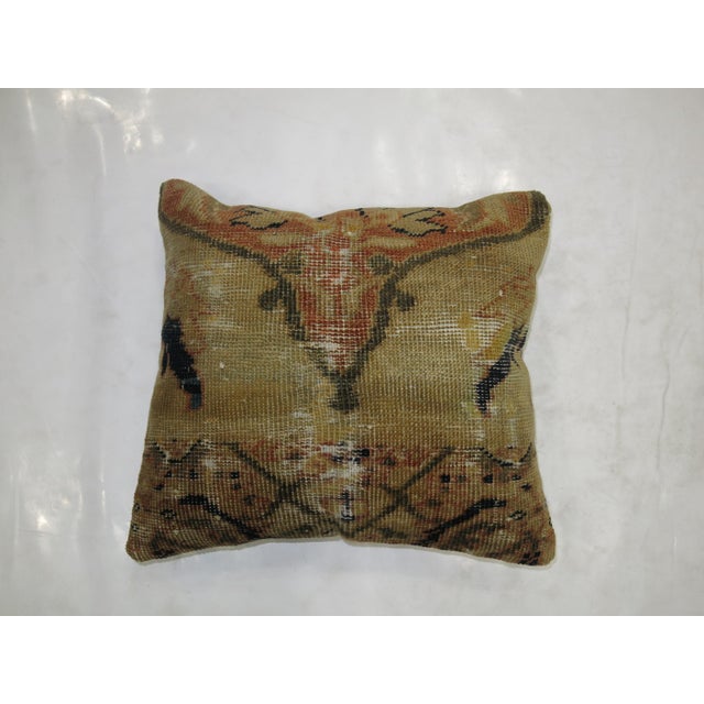 Zabihi Collection Antique Persian Mahal Rug Pillow For Sale - Image 4 of 5