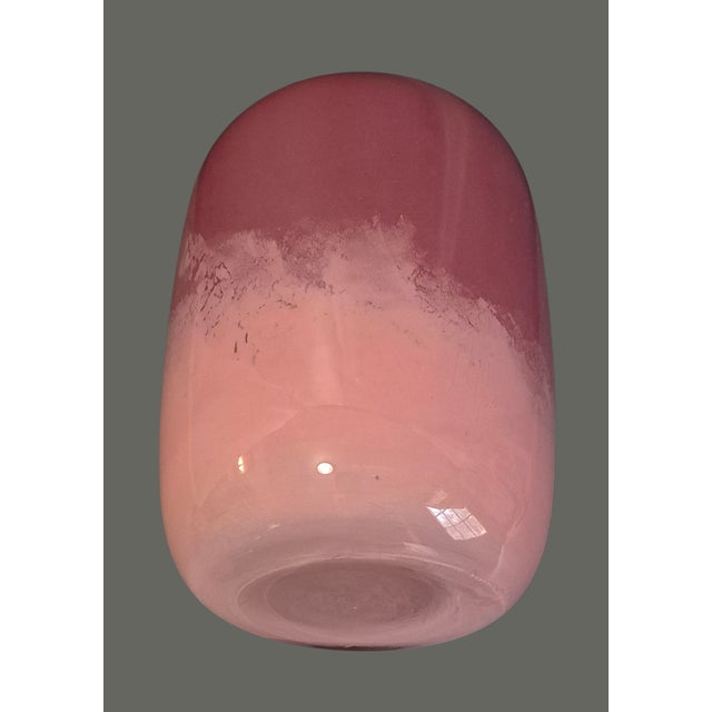 Late 20th Century Italian Art Glass Rose Pink Ombre Two Tone Vase For Sale - Image 6 of 8