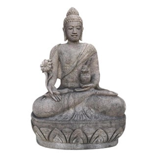 Vintage Sitting Medicine Buddha Garden Statue For Sale