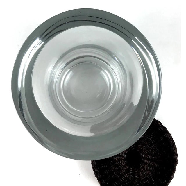 Boho Chic Vintage Mid Century Heavy Thick Glass Wicker Covered Bottle For Sale - Image 3 of 10