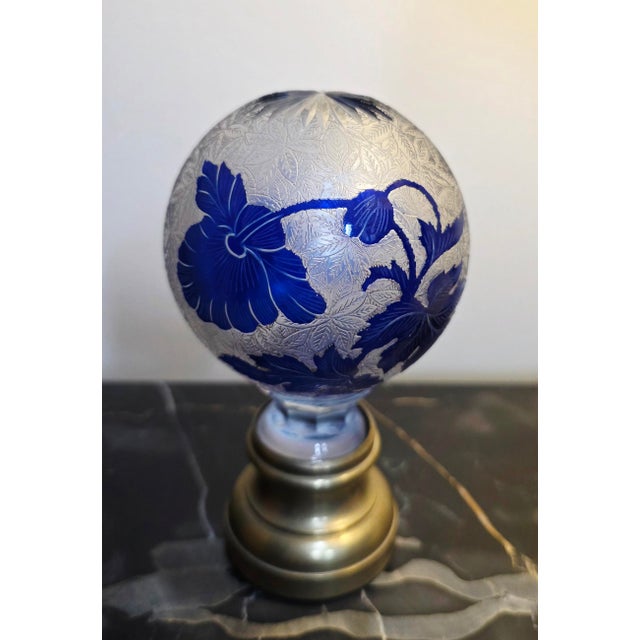 Antique French Cameo Glass Newel Post Finial For Sale - Image 4 of 6