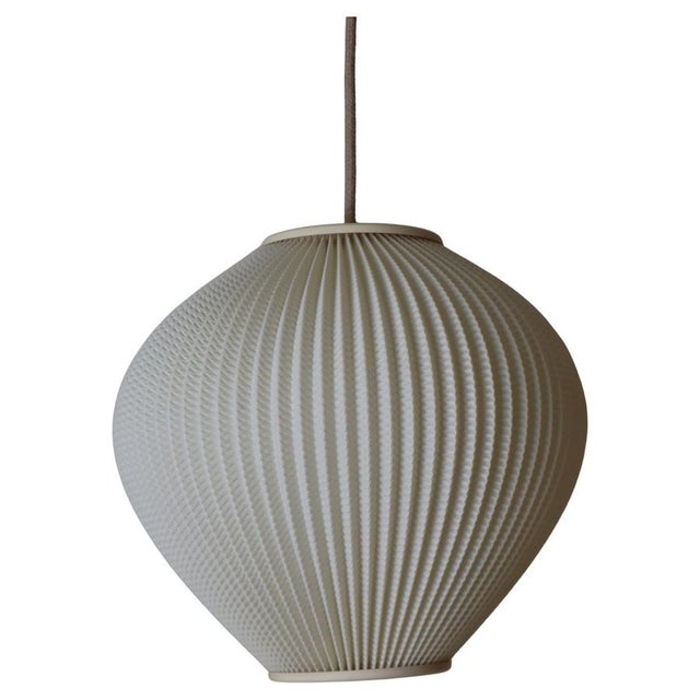 Scandinavian Plastic Pleated Hanging Lamp, Scandinavia, 1960s For Sale - Image 11 of 11