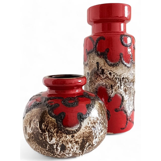 West German Fat Lava Decor Ceramic Vases from Scheurich Keramik, 1960s, Set of 2 For Sale - Image 14 of 14