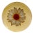 1950s Rare Orchidea Bomboniere Daisy Dinner‎ Plate Yellow Textured Clear Blown Glass Nostalgia Hippie For Sale