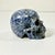 Boho Chic 1970s Vintage Abstract Expressionism Boho Chic Hand Carved Blue Speckled Sodalite Skull Sculpture For Sale - Image 3 of 13