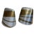 Mid-Century Modern Ben Seibel Abstract Gold Silver Brass Bookend Set For Sale