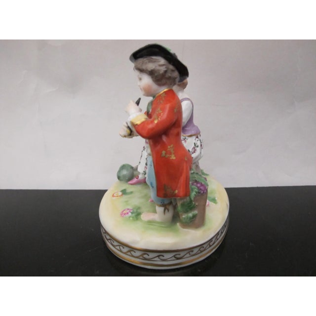 Dresden Couple With Flute Player & Goat Porcelain Figurine For Sale In Portland, OR - Image 6 of 9