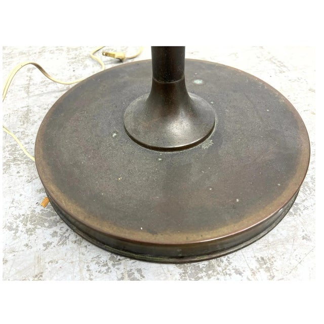 Bronze Machine Age Art Deco Torchiere Floor Lamp For Sale In New York - Image 6 of 9