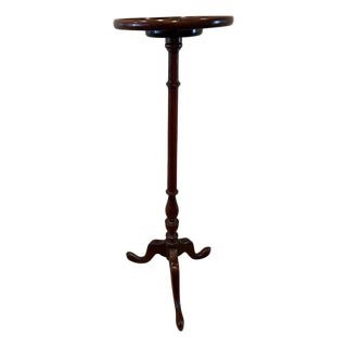 Mid-Century Mahogany Pedestal Trifid Stand For Sale
