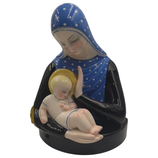 Vintage Lenci Ceramic Figurine - Seated Girl Attributed to Helen König Scavini - Italy, 8" For Sale - Image 6 of 10