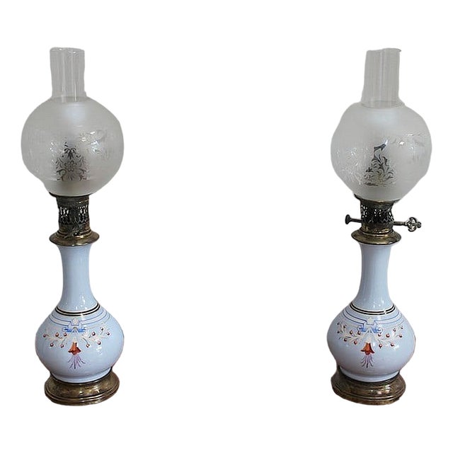 19th Century Oil Lamps, Set of 2 For Sale