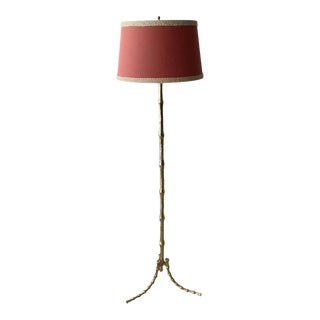 Mid 19th Century Gold Bamboo Floor Lamp For Sale
