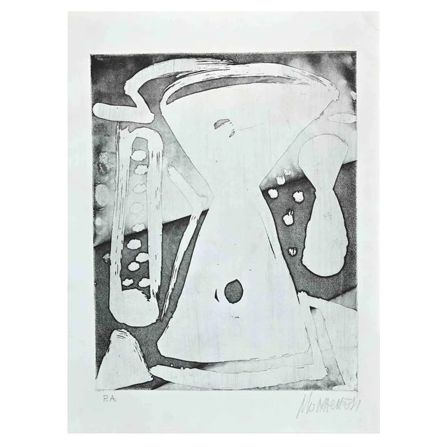 Sante Monachesi, Hourglass, Original Etching, 1970s For Sale