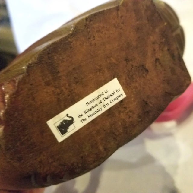 1970s 1970s Colorful Carved Wooden Rooster Chicken, The Mandalay Box Company For Sale - Image 5 of 5