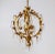 Italian Mid Century Spherical Gilt Leaves & Crystal Chandelier For Sale - Image 3 of 12