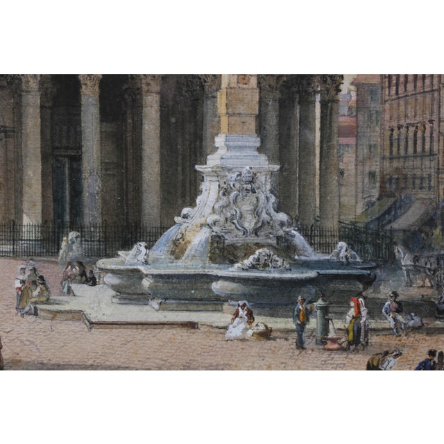 Three Italian Framed Watercolors of Scenes of Rome For Sale - Image 10 of 13