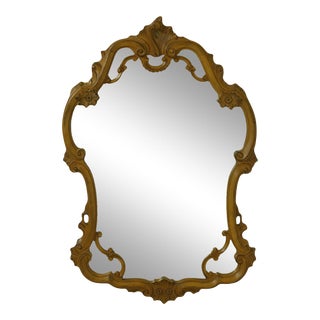 French Style Fruitwood Carved Mirror For Sale