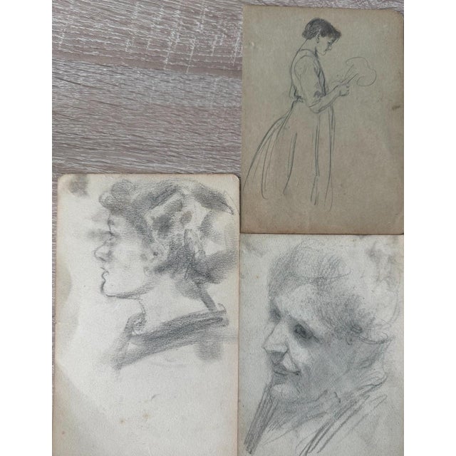 Heinrich Pforr, Studies of Women, 1920s, Pencil, in Very Good conditions. Designed 1920 to 1949 This piece is designed in...