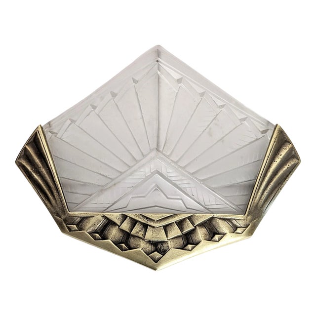 Single French Art Deco Sconce by EJG For Sale