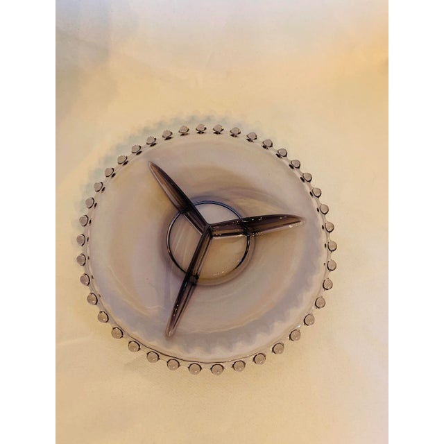 Early 20th Century Lavender Glass Candlewick Serving Dish For Sale - Image 11 of 11