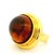 Mid-Century Modern Vintage Turgo 18k Gold Large Cabochon Citrine Statement Ring, Size 7 For Sale - Image 3 of 10
