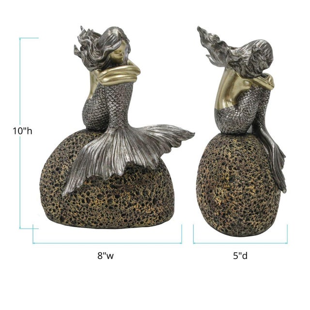 Mermaid on Rock Statue For Sale - Image 9 of 9