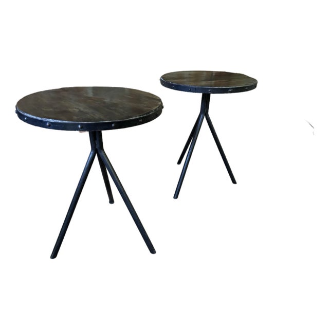 Francois Carre Pair of Vintage Side Tables For Sale