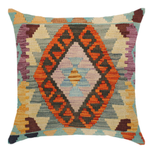 Rustic Turkish Heath Hand Woven Kilim Throw Pillow