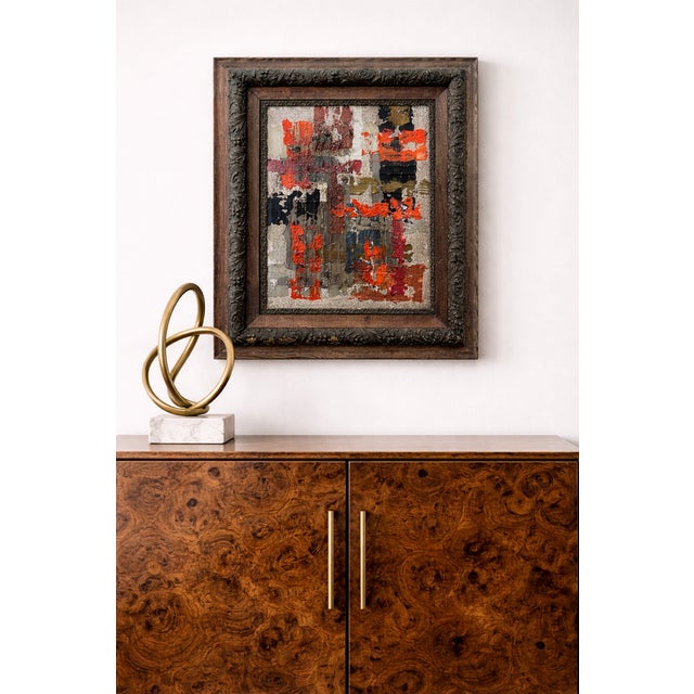 This original mixed-media abstract painting by J. Kent Martin is inspired by aerial views of farmland and the ordered...