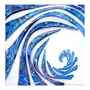 California Wave - Minimalist Abstract 3d Textural Ocean Inspired Painting Original Artwork by Virginie Schroeder