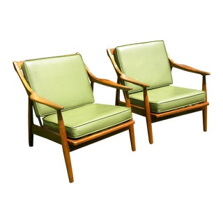 Mid-Century Danish Style Lounge Chairs - A Pair For Sale