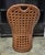 Vintage Basketweave Rattan Accent Chair With Sculptural Handled Back For Sale - Image 4 of 7