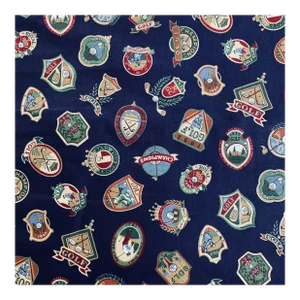 Designer Vicki Payne Free Spirit Printworks Country Club Golf Crest Emblem Medallion Fabric Sample