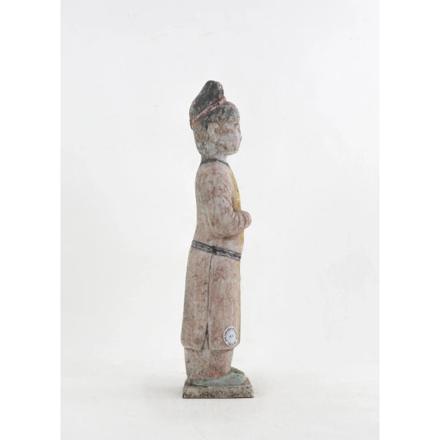 Chinese Civil Official Pottery Figurine, Late Han Dynasty to Early Eastern Han Dynasty (circa 1st century BC–1st century...