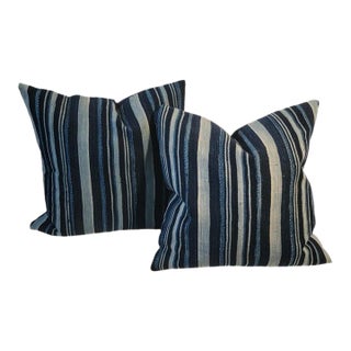 Pair of Striped Linen Pillows For Sale